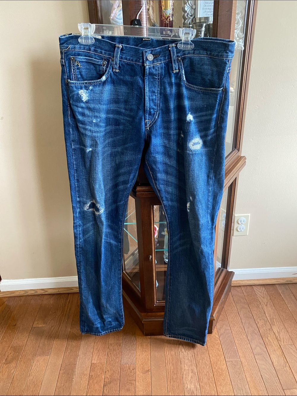 #6. Polo by Ralph Lauren Men's Straight Jeans in Dark Blue Denim. #6